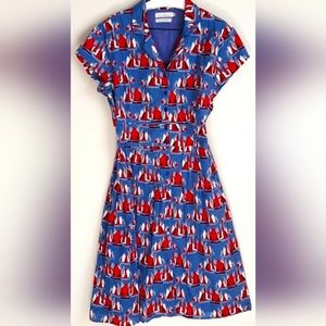 Maritime Retro Midi Tea Dress